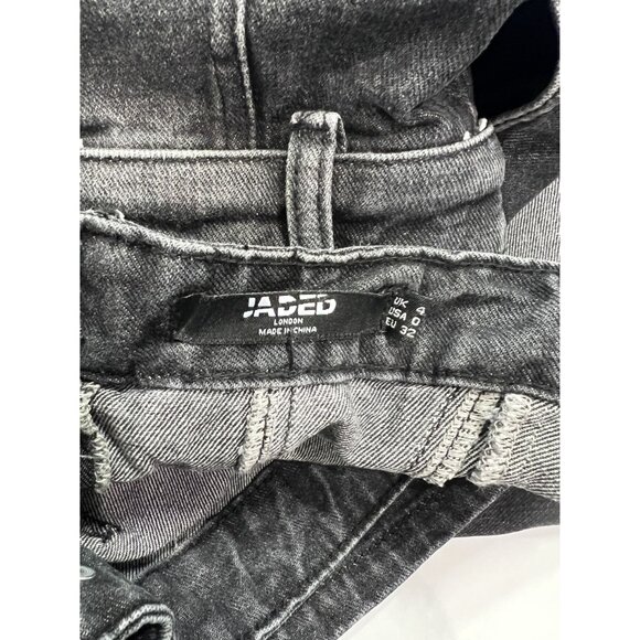 Jaded London Liberty 2 in 1 Detachable Denim Midi Dress in Black - Picture 6 of 7